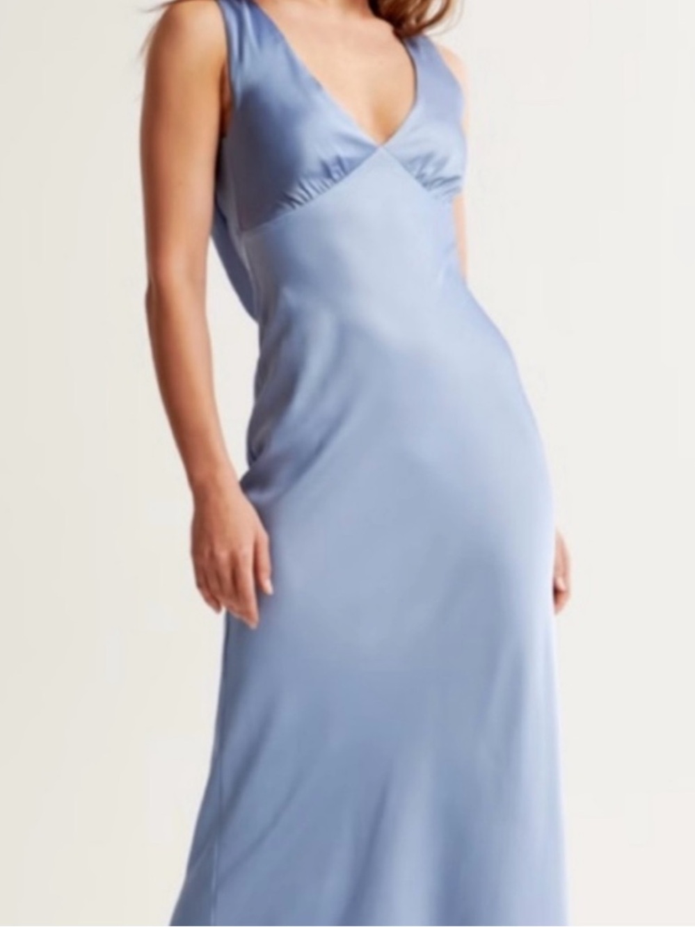 Abercrombie & Fitch Satin Plunge Cowl Back Maxi Dress